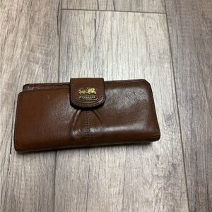 Coach Rich Brown Leather Clutch Wallet